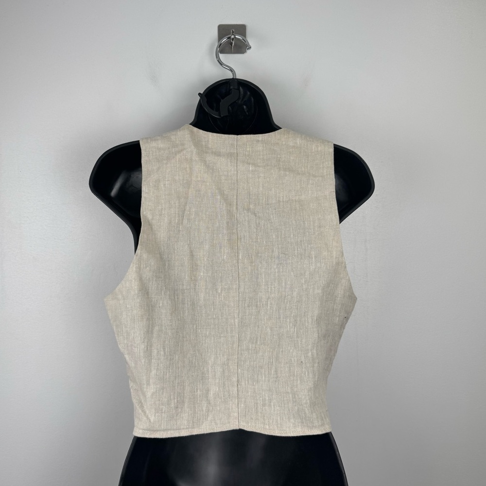Reformation Natural Linen Button Front Vest - Picture 2 of 6